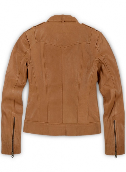 Soft Hunter Tan Washed & Wax Leather Jacket # 235