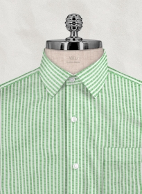 Italian Seersucker Light Green Shirt