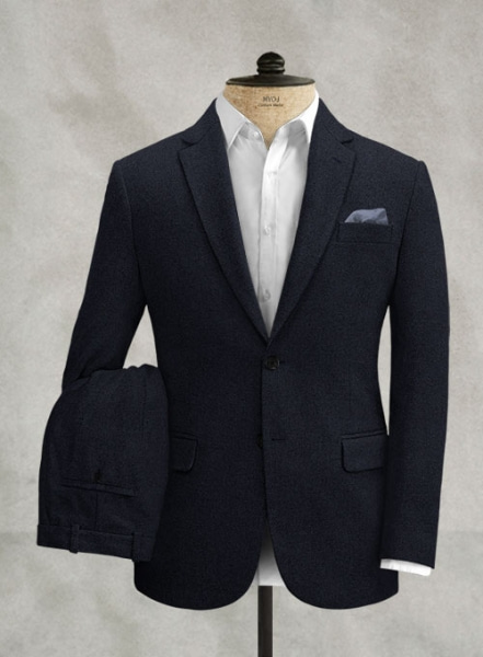 Rope Weave Dark Blue Tweed Suit