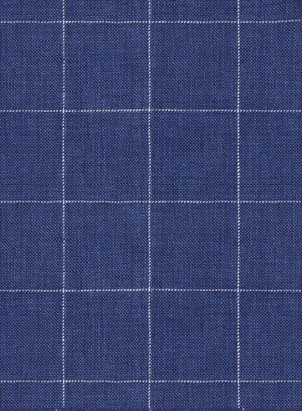 Italian Linen Cobalt Blue Checks Jacket