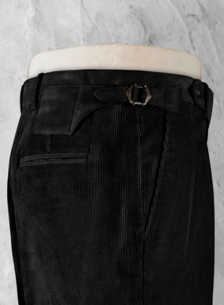 Black Colonel Corduroy Trousers