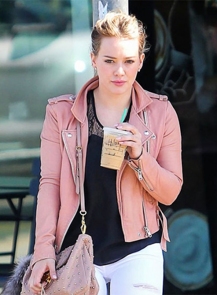 Hilary duff outlet leather jacket