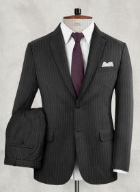 Napolean Windsor Black Stripe Wool Suit