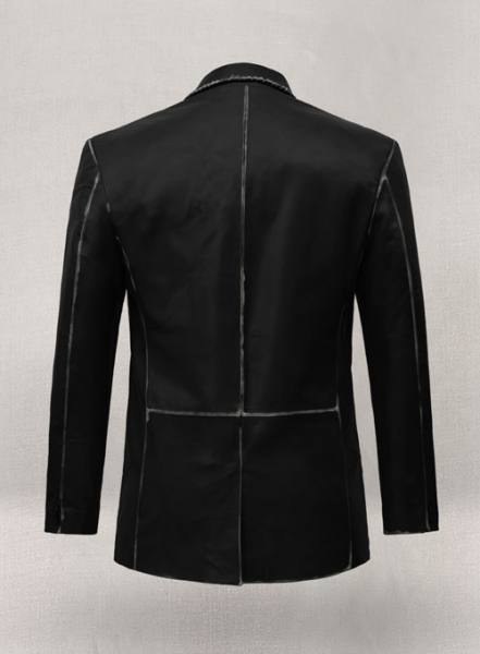 Rubbed Black Medieval Leather Blazer