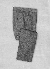 Chambray Black Pure Linen Pants