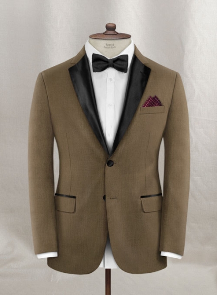 Napolean Brown Wool Tuxedo Suit