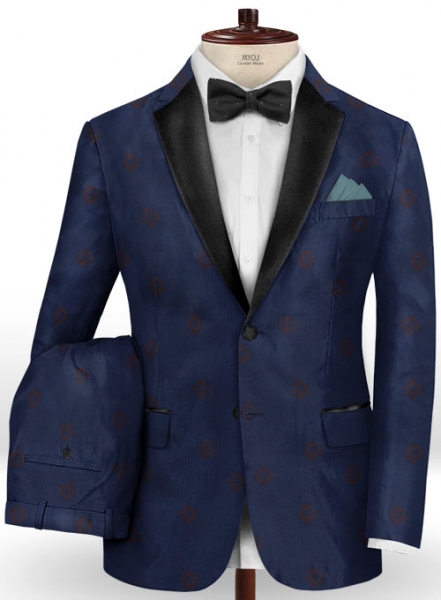 Lion Oxford Blue Wool Tuxedo Suit