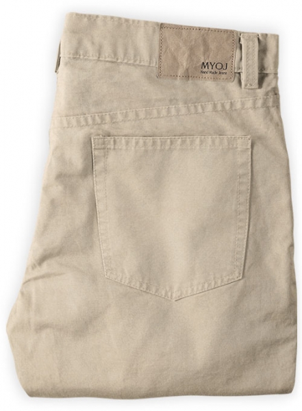 Beige Super Cotton Stretch Chino Jeans