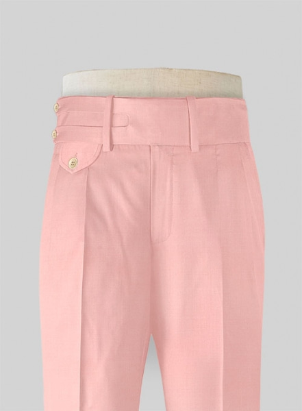 Napolean Runway Pink Double Gurkha Wool Trousers : Made To Measure