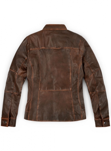 Rubbed Tan Washed Leather Jacket # 536