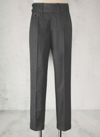 Napolean Mid Charcoal Double Gurkha Wool Trousers