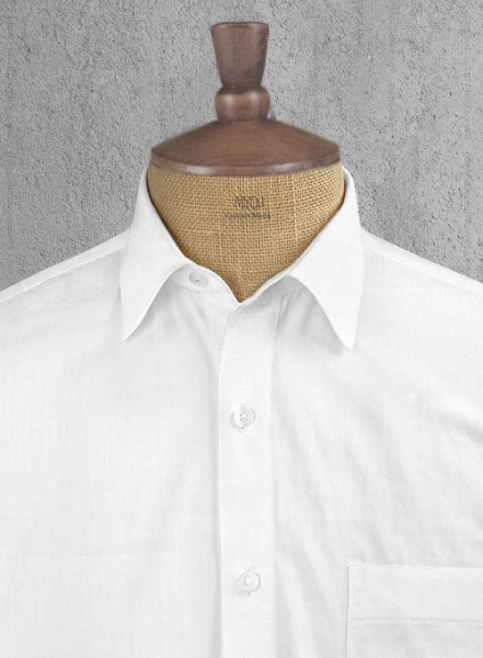 Italian Cotton Dobby Ishola White Shirt - Half Sleeves