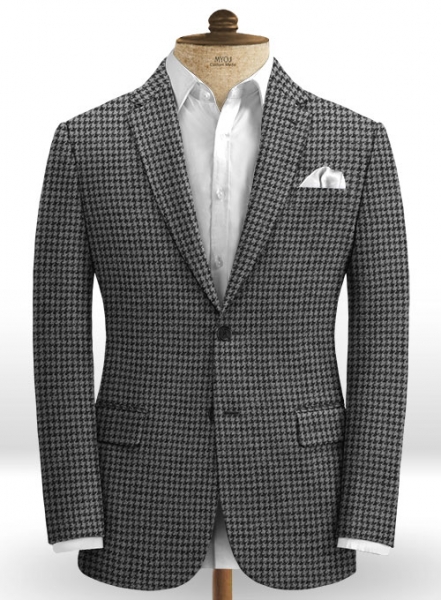 Harris Tweed Houndstooth Gray Suit