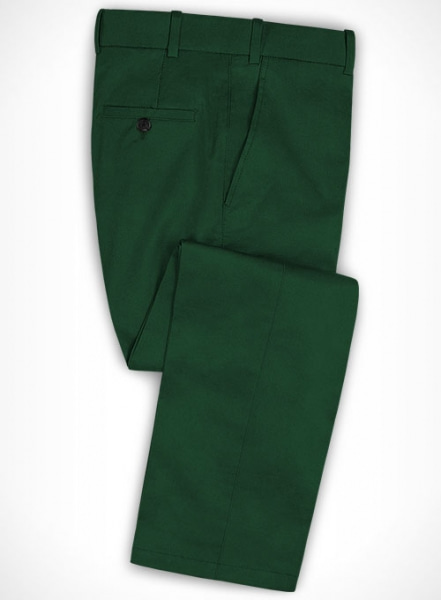 Royal Green Cotton Stretch Pants
