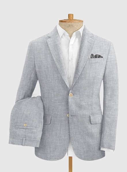 Italian Zod Light Gray Linen Suit