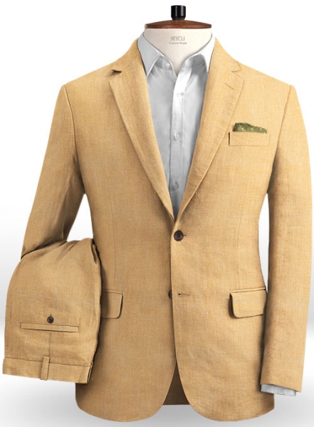 Pure Pale Orange Linen Suit