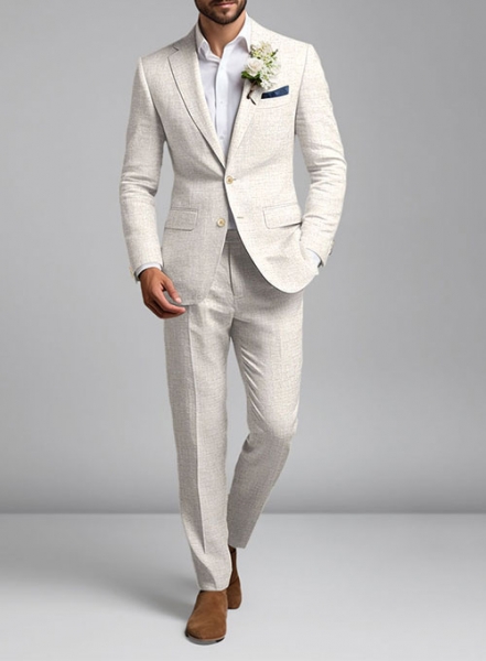 Tropical Beige Pure Linen Suit