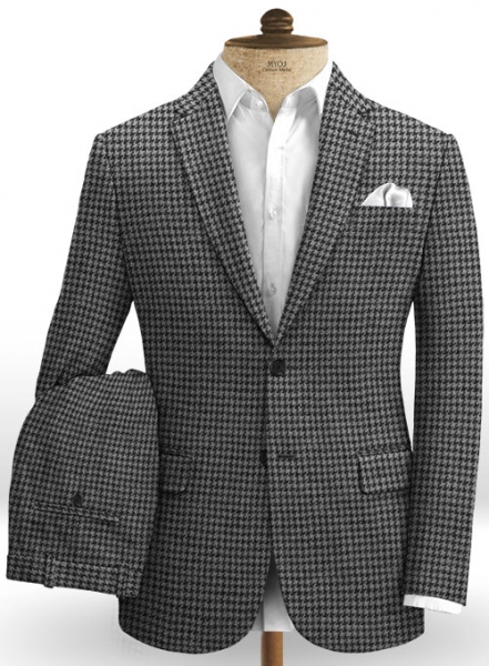 Harris Tweed Houndstooth Gray Suit