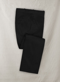 Italian Black Cotton Stretch Pants