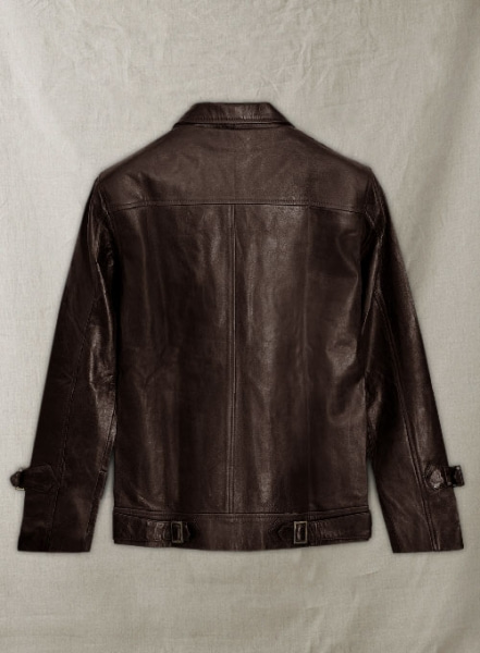 Dk Brown The Expendables Jason Satham Leather Jacket - M Regular