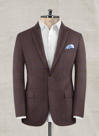 Italian Wool Cashmere Brown Checks Jacket