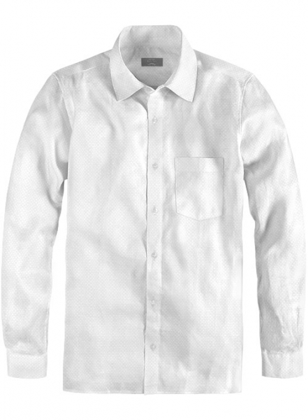 White Self Plus Shirt - Full Sleeves