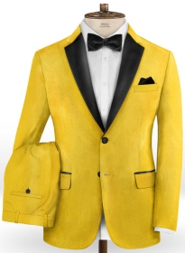 Yellow Velvet Tuxedo Suit