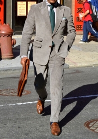 Mid Gray Thick Corduroy Suit