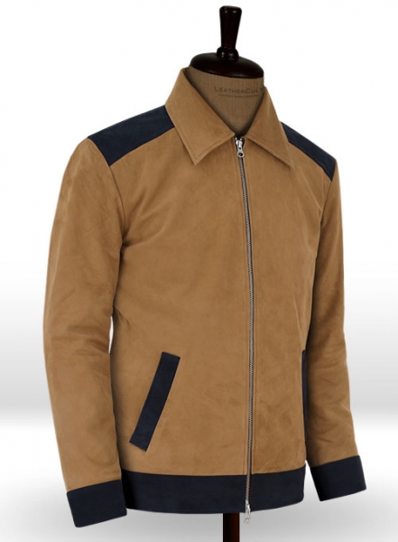 Soft Saddle Brown Suede Cristiano Ronaldo Leather Jacket #1