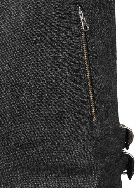Stone Charcoal Tweed Leather Combo Jacket # 667