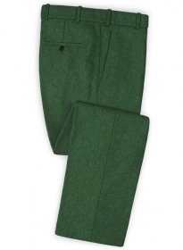 Harris Tweed Wide Herringbone Royal Green Pants