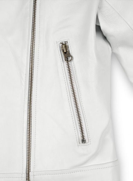 White Leather Jacket # 237