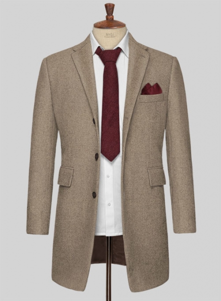 Light Weight Light Brown Tweed Overcoat