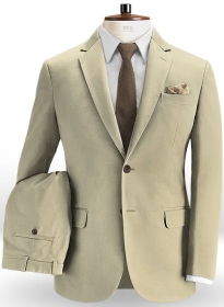 Beige Peach Finish Chino Suit