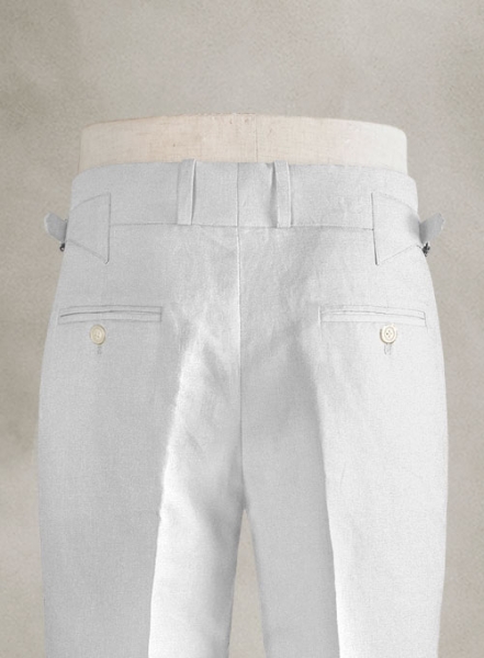 Safari White Cotton Linen Heritage Trousers