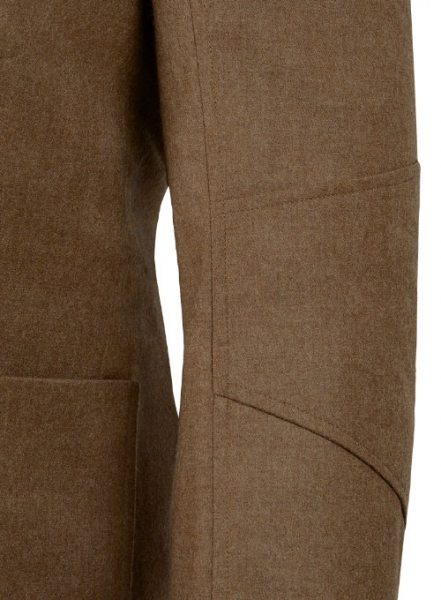 Mid Brown Flannel Wool Breezer Style Jacket
