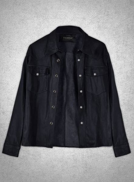 Light Weight Unlined Deep Blue Leather Shirt