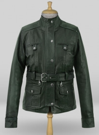 Soft Deep Olive Wax Rachel Weisz Whistleblower Leather Jacket