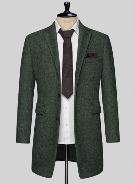 Green Heavy Tweed Overcoat