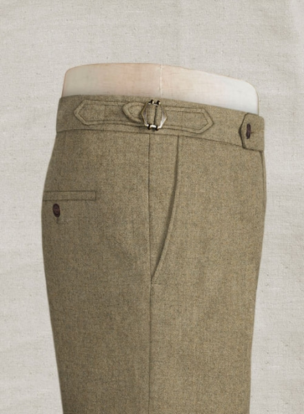 Light Weight Melange Brown Highland Tweed Trousers