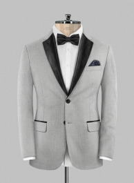 Napolean Ice Gray Wool Tuxedo Jacket