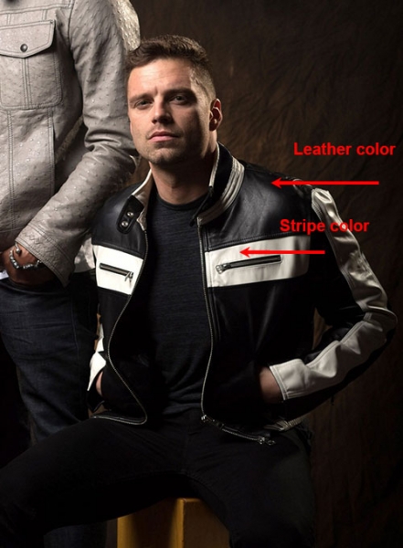 Sebastian Stan Leather Jacket : Made To Measure Custom Jeans For Men &  Women, MakeYourOwnJeans®