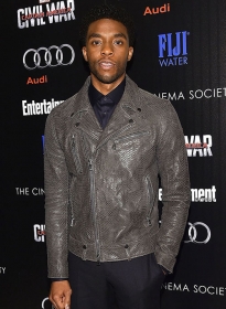 Chadwick Boseman Leather Jacket #1