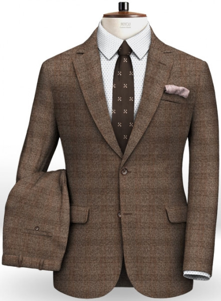 Saga Brown Feather Tweed Suit