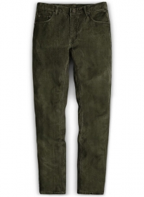 Olive Thick Corduroy Jeans - 8 Wales