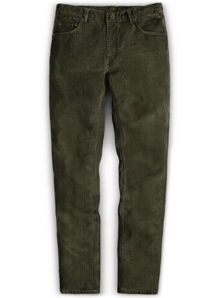 Olive Thick Corduroy Jeans - 8 Wales