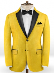 Yellow Velvet Tuxedo Jacket