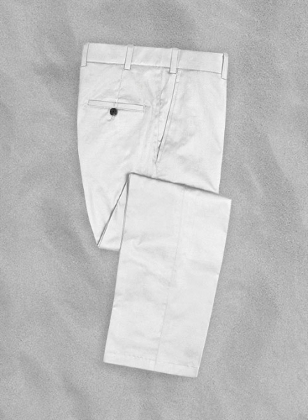 Cotton Drill White Stretch Pants