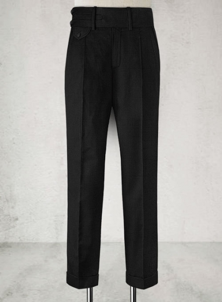 Napolean Black Double Gurkha Wool Trousers