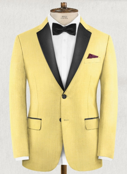 Napolean Yellow Wool Tuxedo Suit
